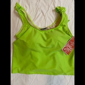 NWT, Large Tie top, lime green